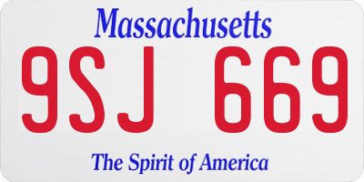MA license plate 9SJ669