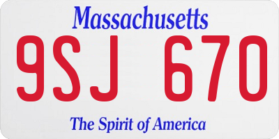 MA license plate 9SJ670
