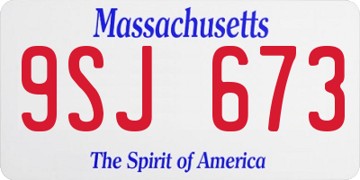 MA license plate 9SJ673