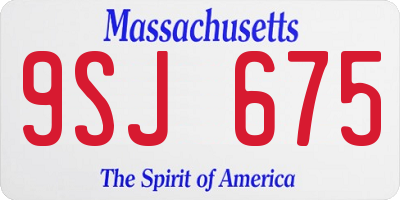 MA license plate 9SJ675