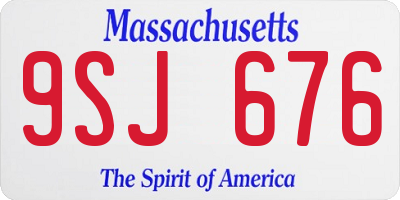 MA license plate 9SJ676