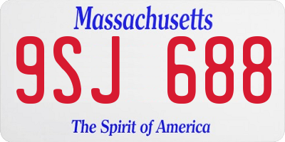 MA license plate 9SJ688