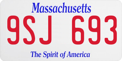 MA license plate 9SJ693
