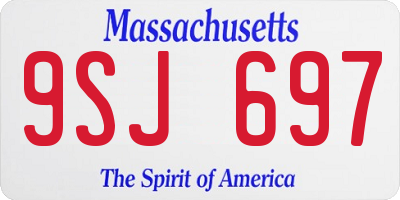 MA license plate 9SJ697