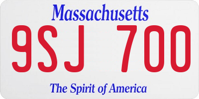 MA license plate 9SJ700