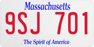 MA license plate 9SJ701