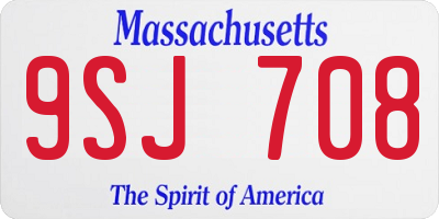 MA license plate 9SJ708