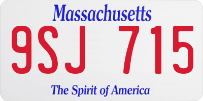 MA license plate 9SJ715