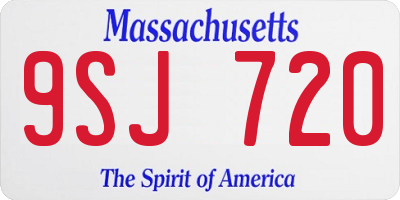 MA license plate 9SJ720