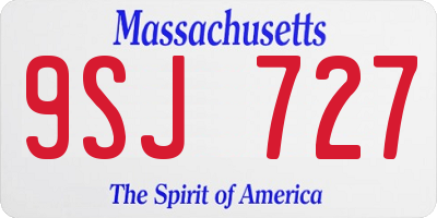 MA license plate 9SJ727