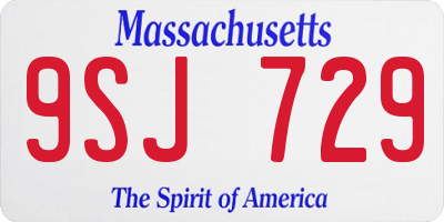 MA license plate 9SJ729
