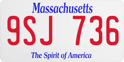 MA license plate 9SJ736