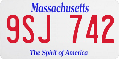 MA license plate 9SJ742