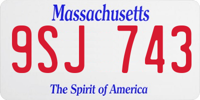 MA license plate 9SJ743