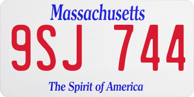 MA license plate 9SJ744