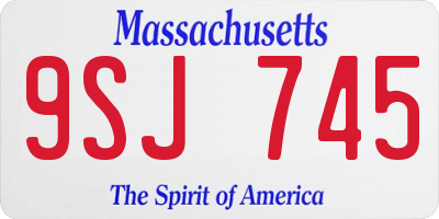 MA license plate 9SJ745