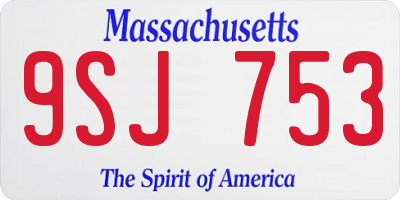 MA license plate 9SJ753