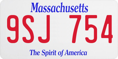 MA license plate 9SJ754