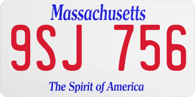 MA license plate 9SJ756