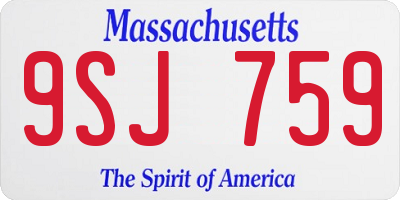 MA license plate 9SJ759