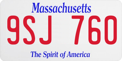 MA license plate 9SJ760