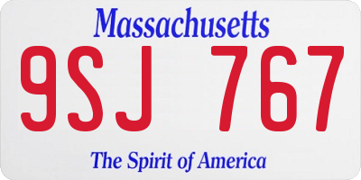 MA license plate 9SJ767