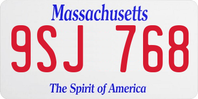 MA license plate 9SJ768
