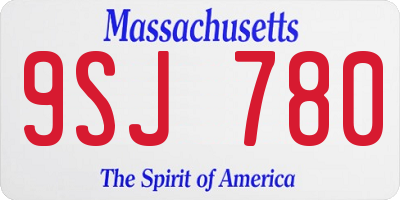 MA license plate 9SJ780