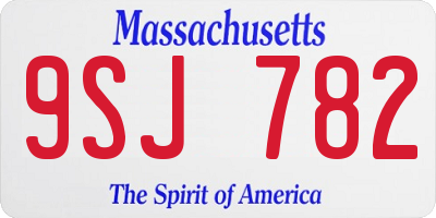 MA license plate 9SJ782