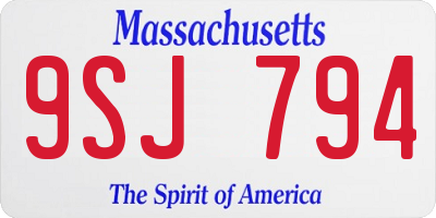 MA license plate 9SJ794