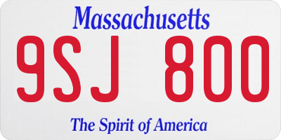 MA license plate 9SJ800