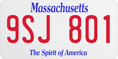 MA license plate 9SJ801
