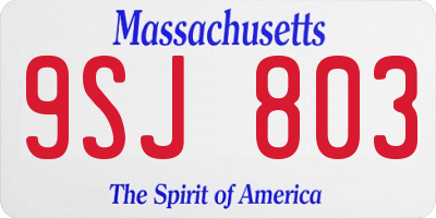 MA license plate 9SJ803
