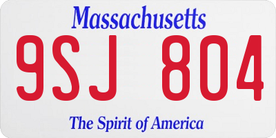 MA license plate 9SJ804