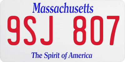 MA license plate 9SJ807