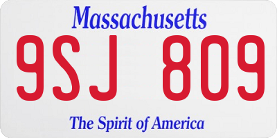 MA license plate 9SJ809