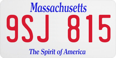 MA license plate 9SJ815