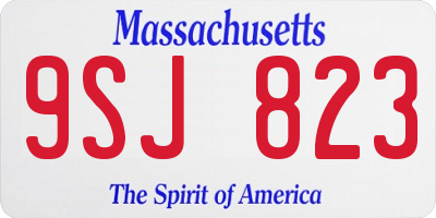 MA license plate 9SJ823