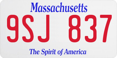 MA license plate 9SJ837