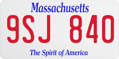 MA license plate 9SJ840