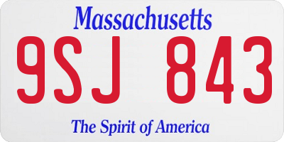 MA license plate 9SJ843