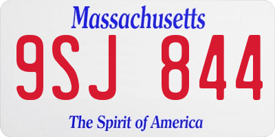 MA license plate 9SJ844
