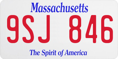 MA license plate 9SJ846