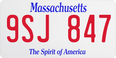 MA license plate 9SJ847