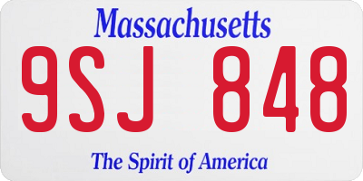 MA license plate 9SJ848