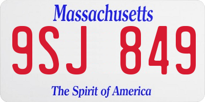 MA license plate 9SJ849