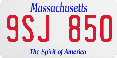 MA license plate 9SJ850