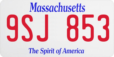 MA license plate 9SJ853