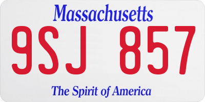 MA license plate 9SJ857