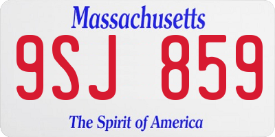 MA license plate 9SJ859